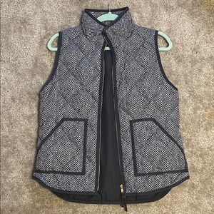 J. Crew Gray and White Patterned Vest